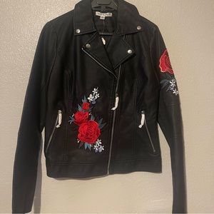say what? women leather jacket NWT